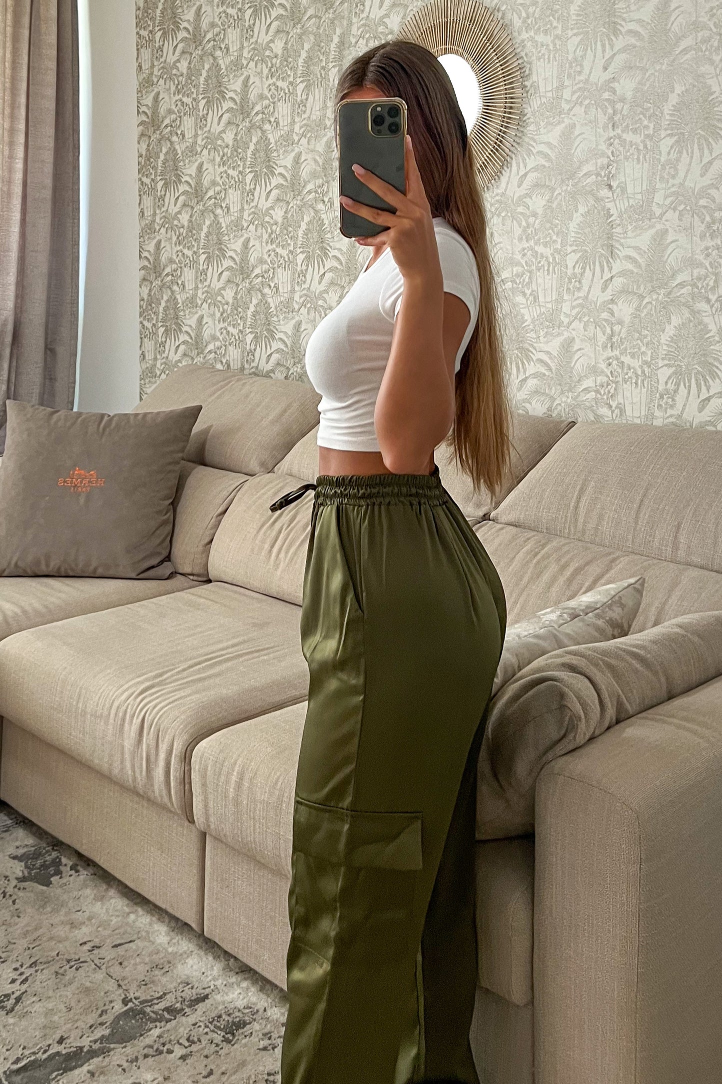 Pantalon CARGO fluide kaki