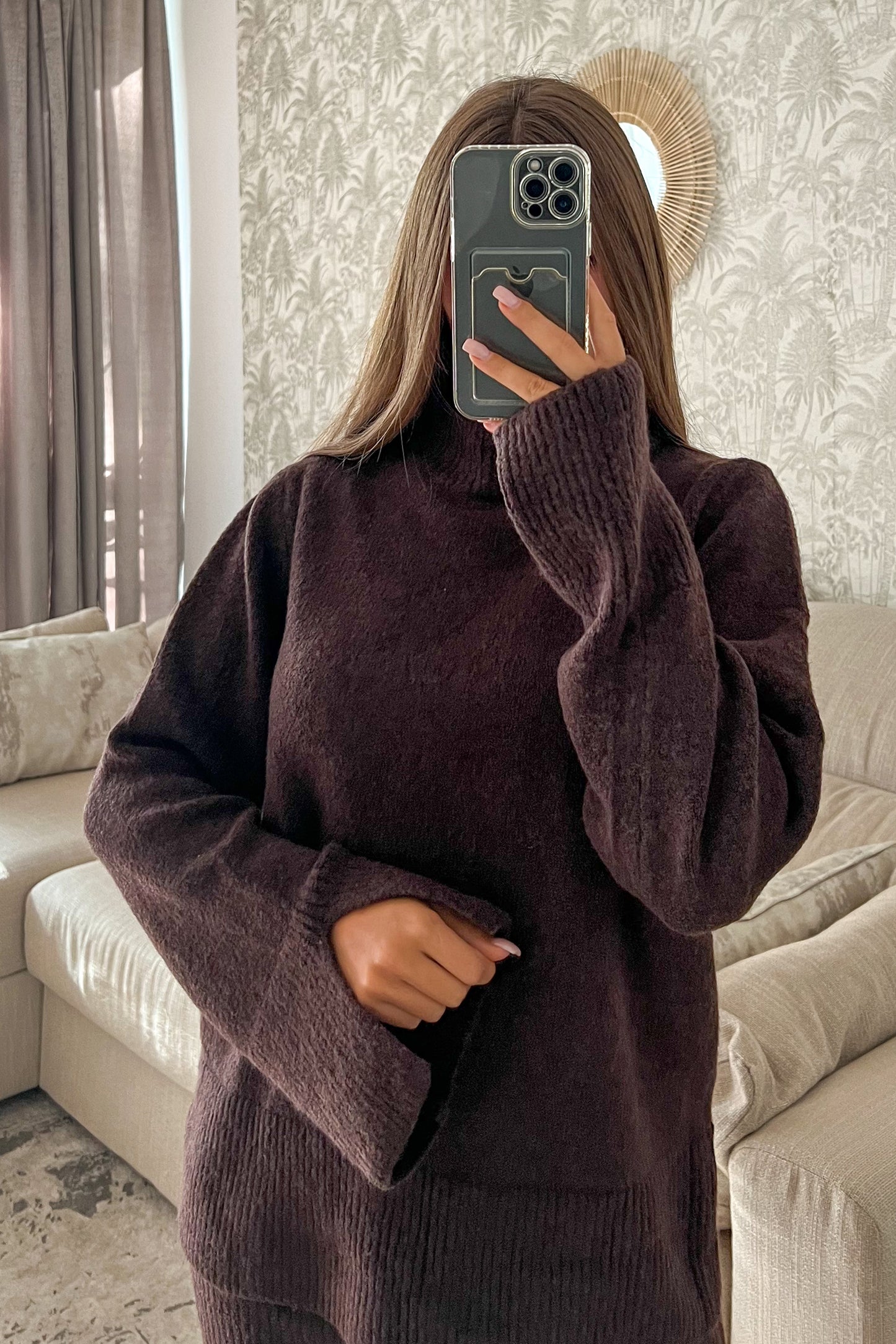 Ensemble en LAINE brun