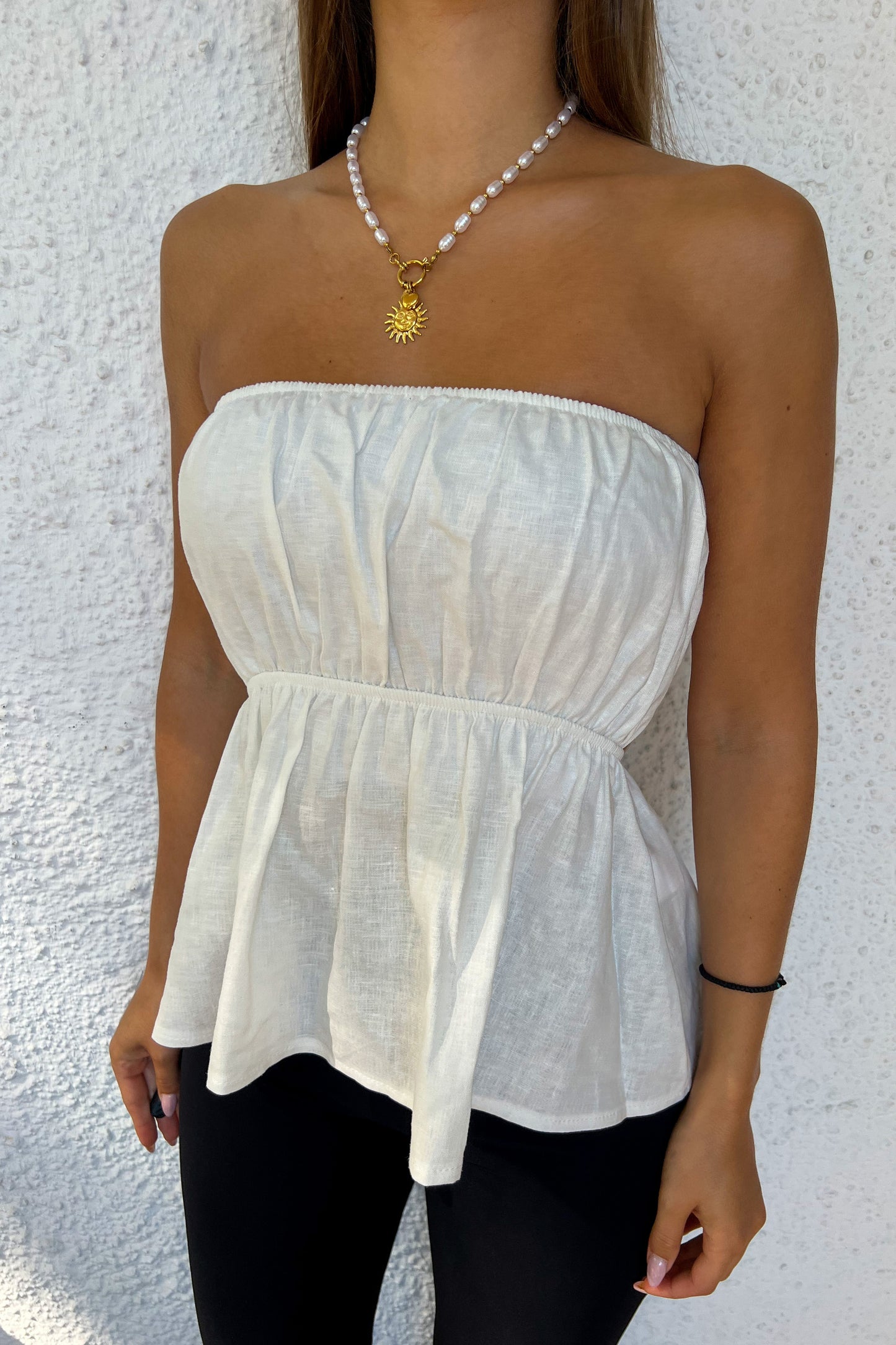 Bustier en lin BLANC