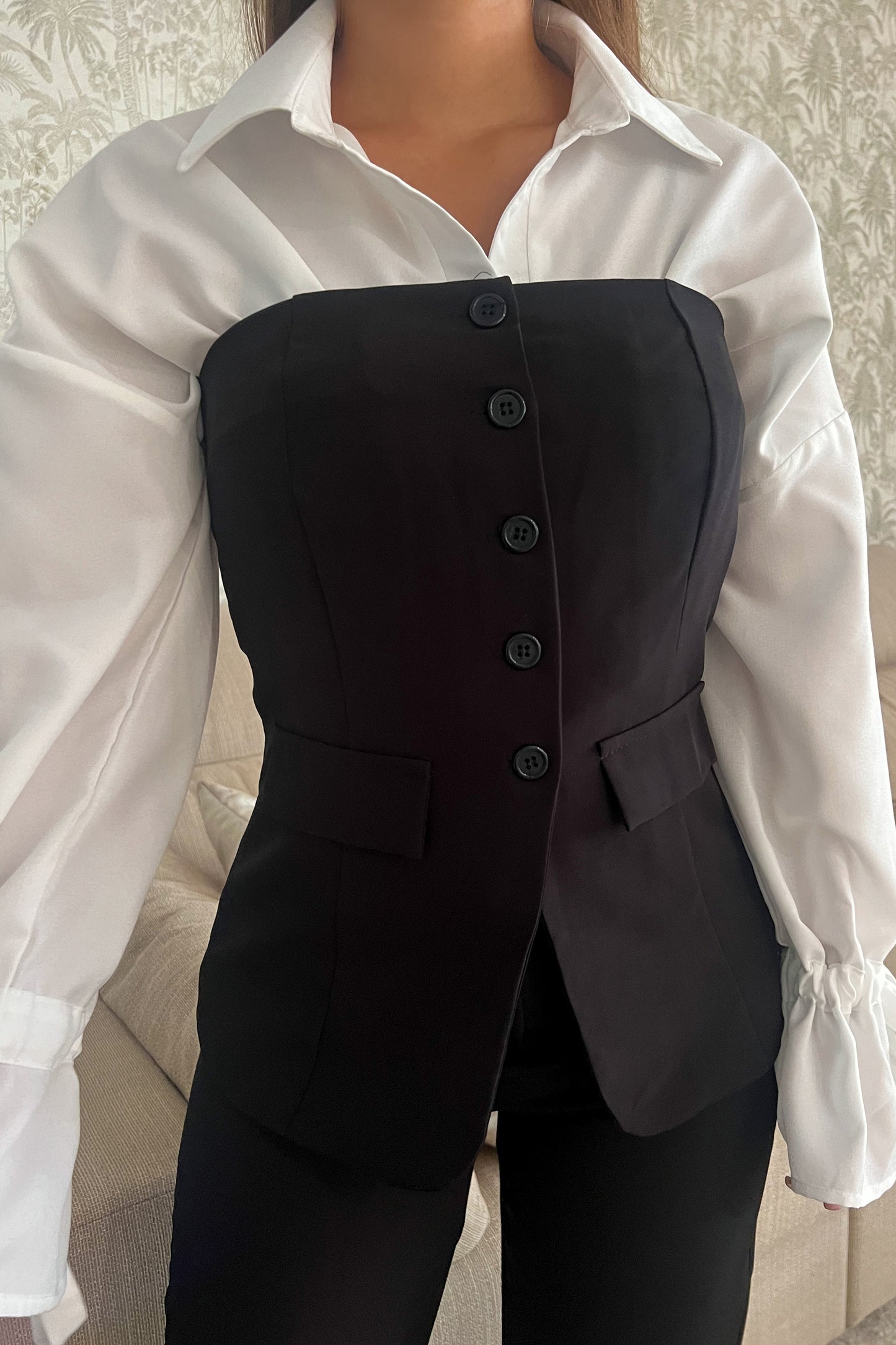 Bustier tailleur JULIETTE noir