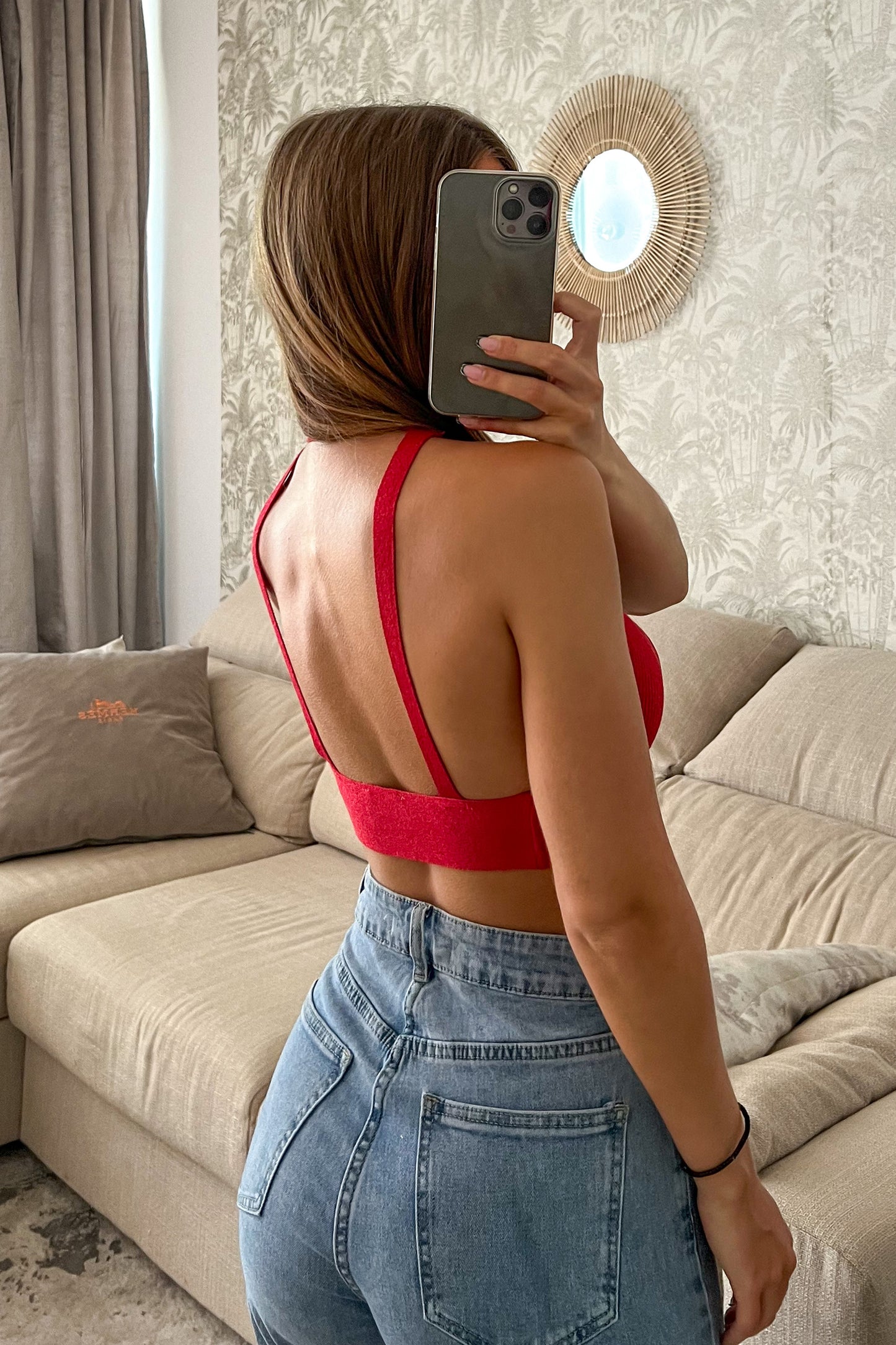 Dos nu pailleté ROUGE