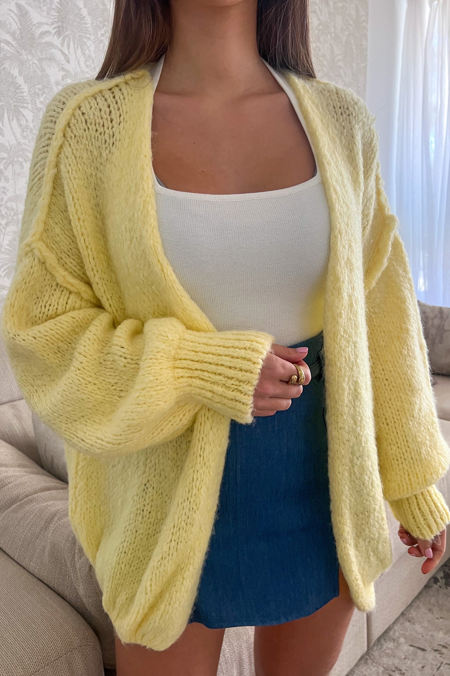 Gilet en maille JAUNE