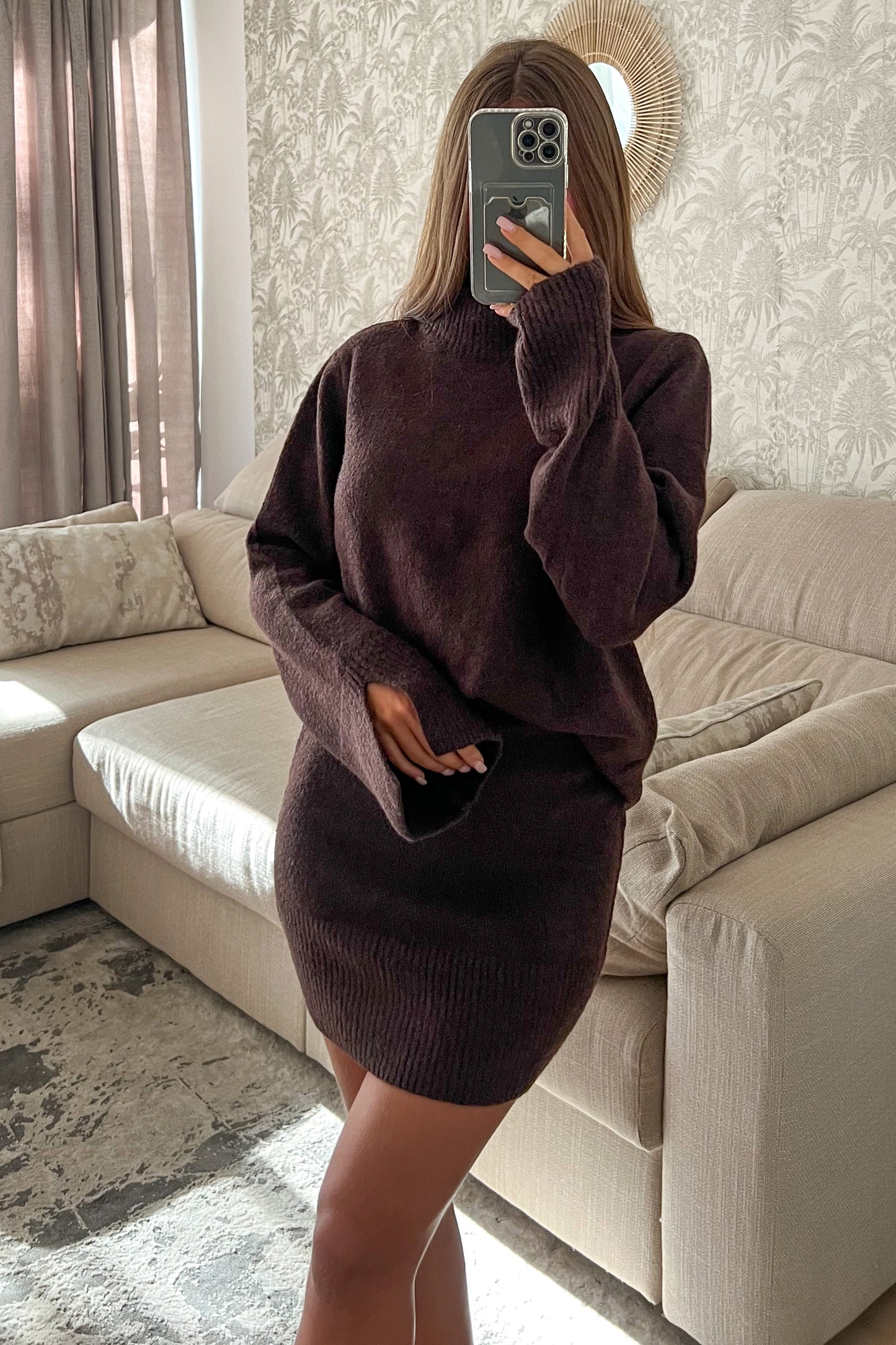 Ensemble en LAINE brun