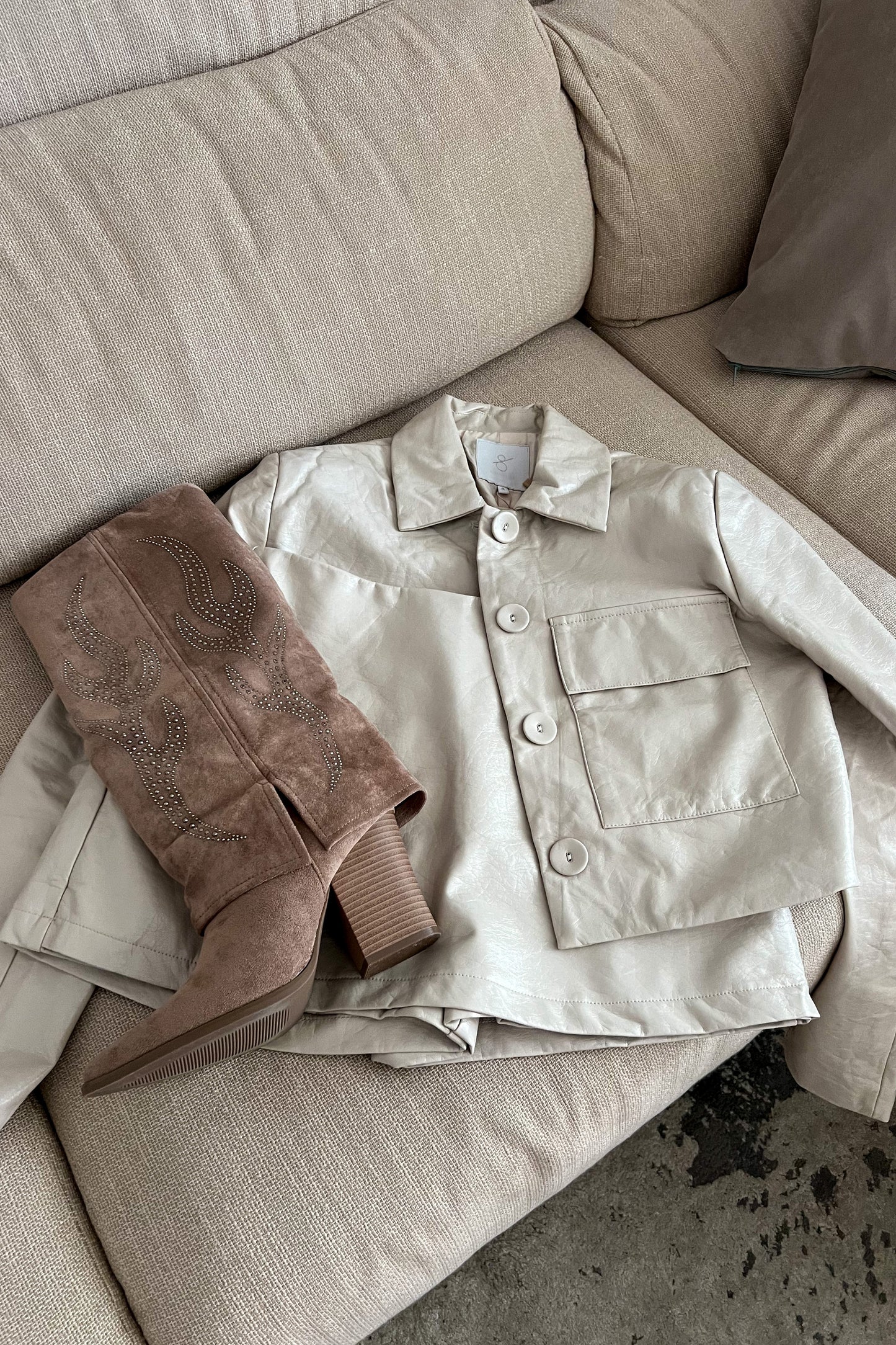 Veste en simili BEIGE