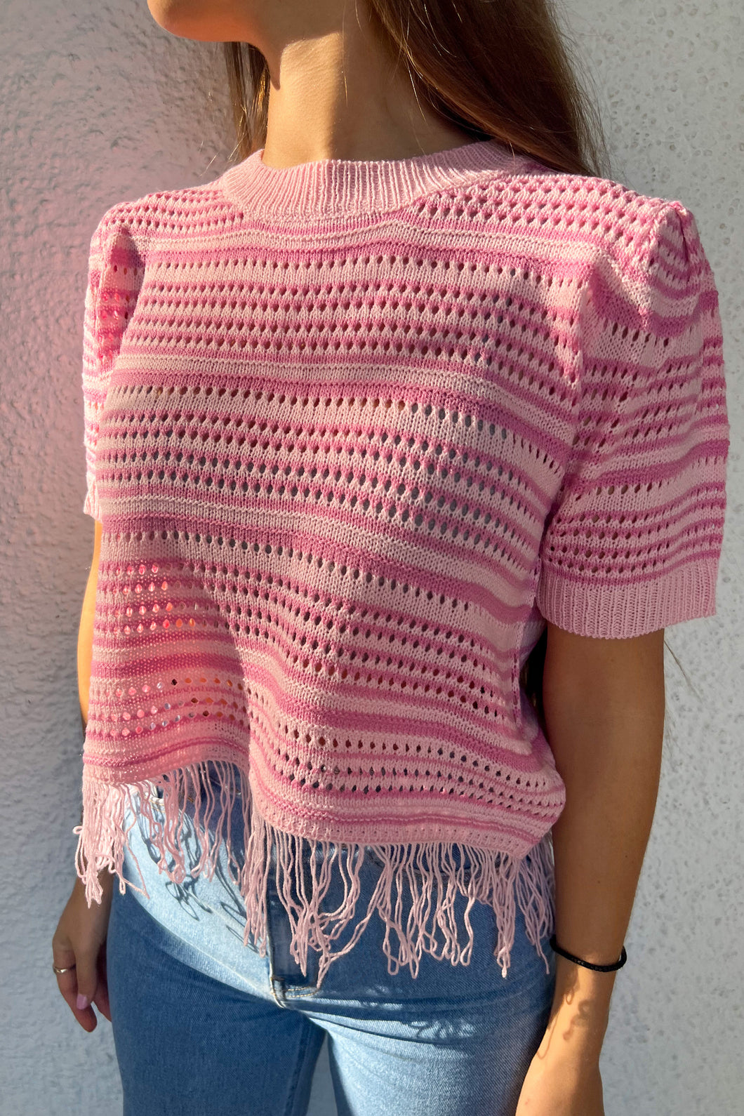 Top maille SUMMER rose