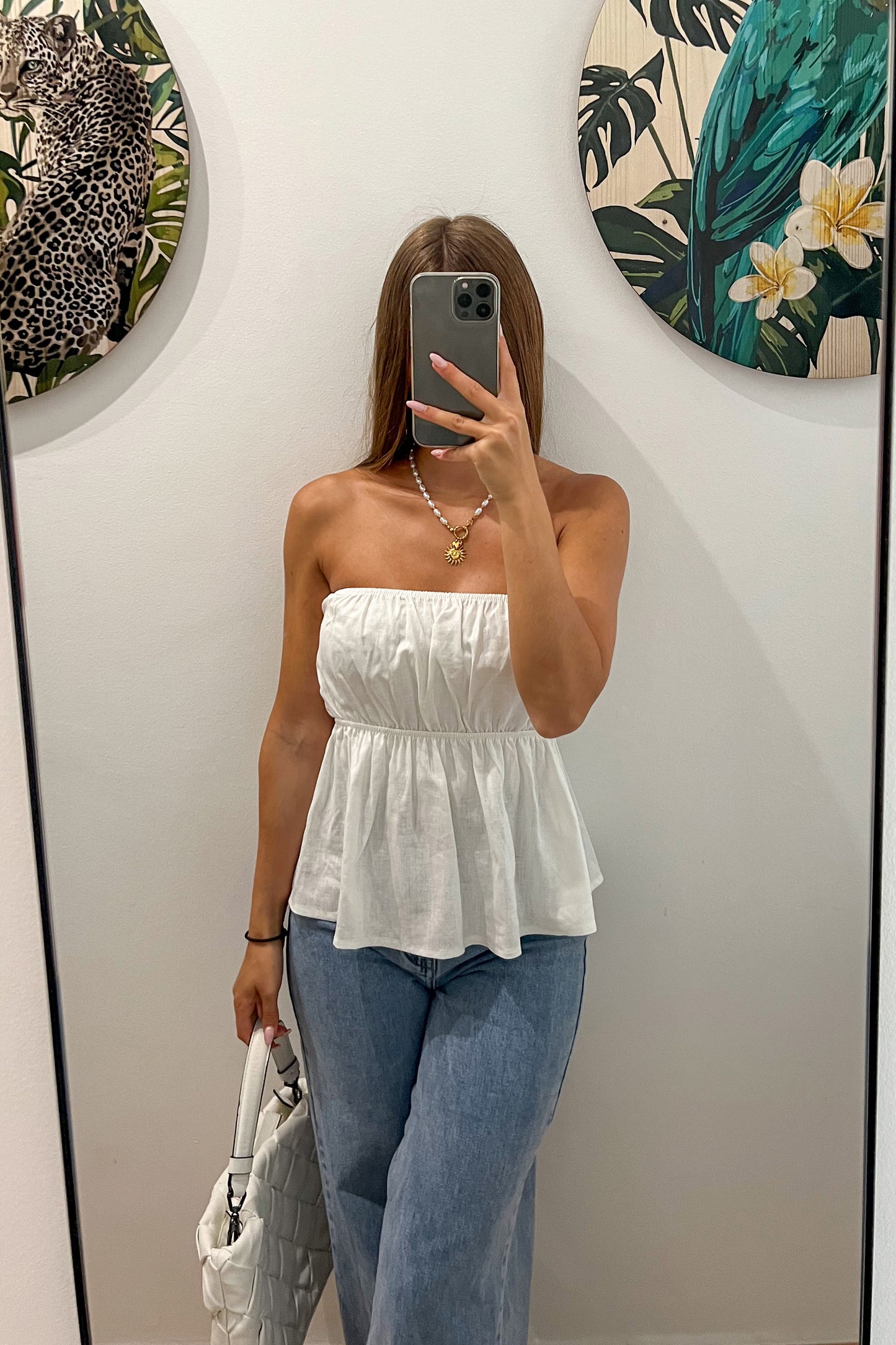 Bustier en lin BLANC