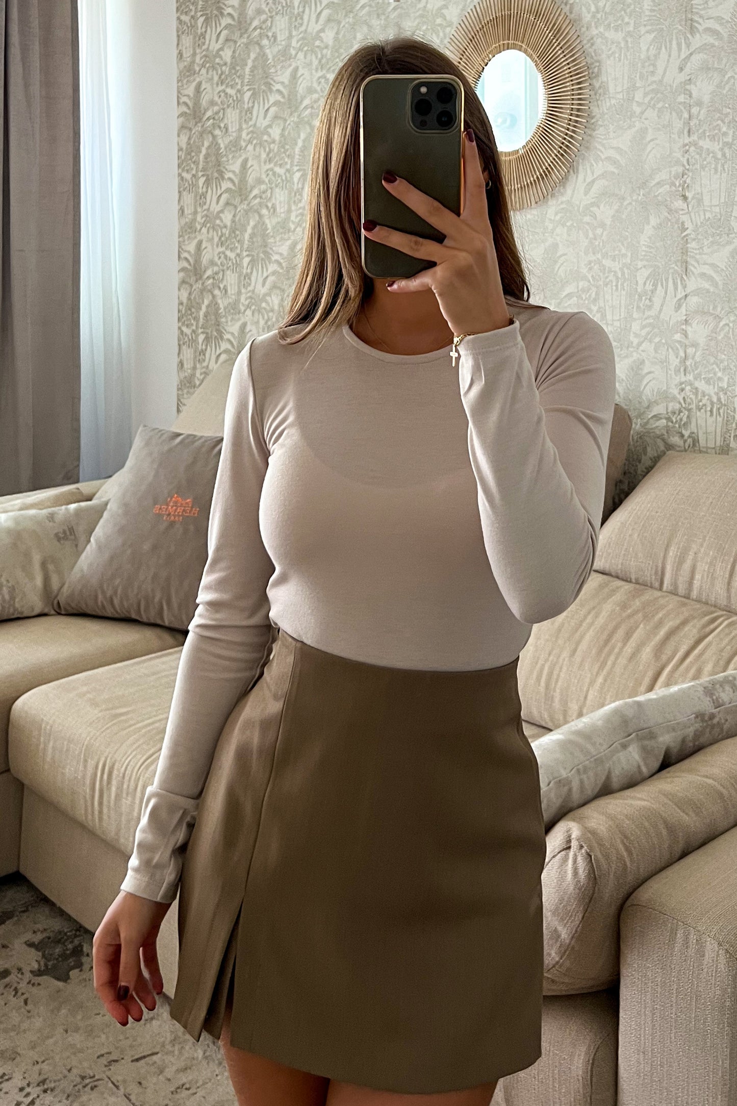 Blouse basique beige