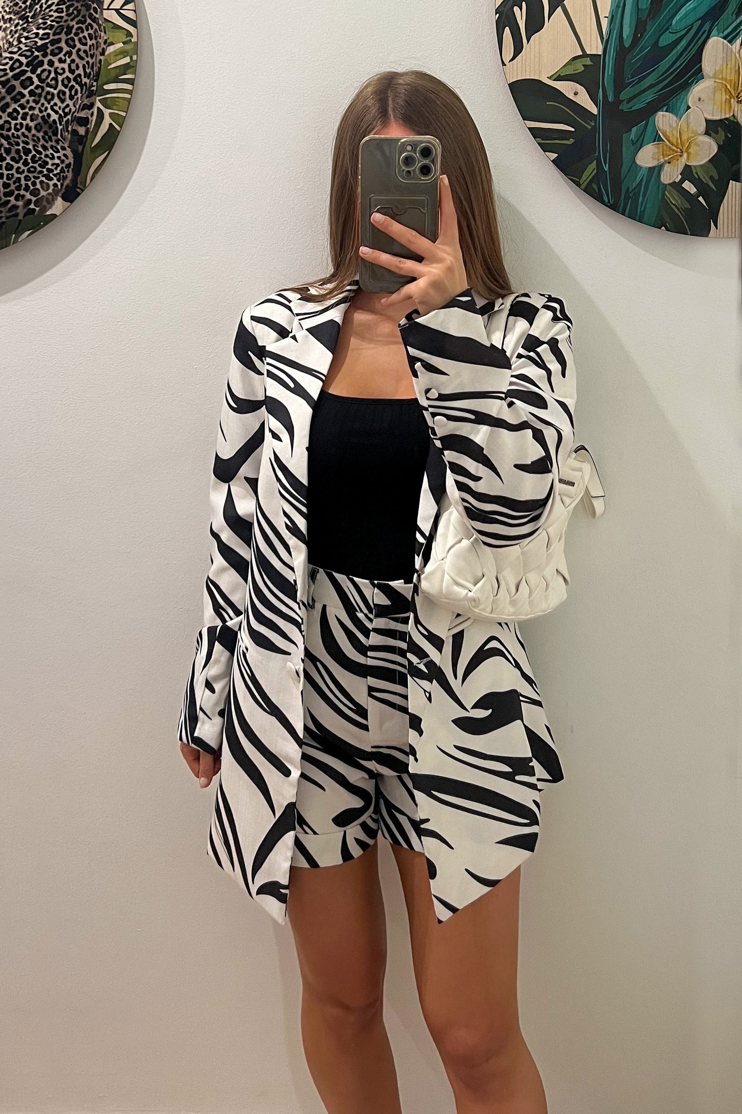 Ensemble blazer zébré NOIR