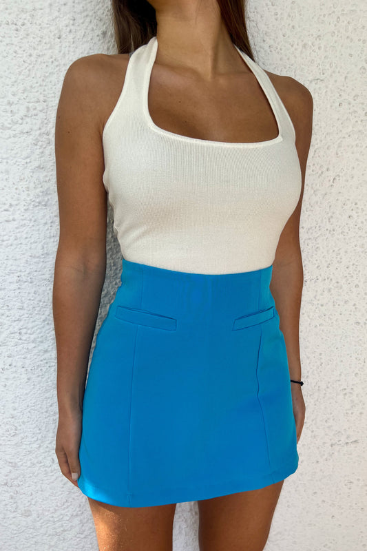 Jupe-short bleue