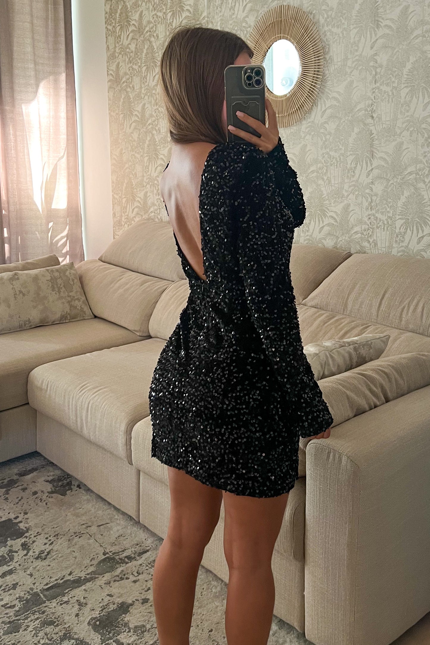 Robe dos nu GLITTER noire