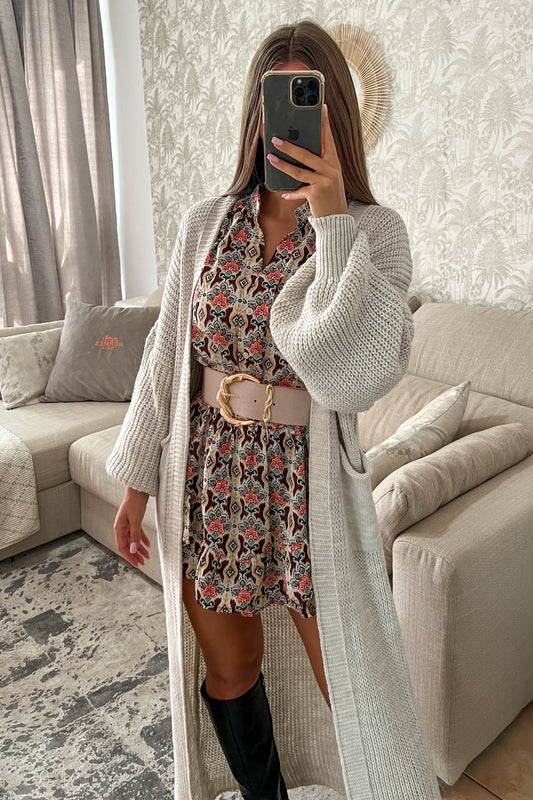 Gilet long en maille BEIGE