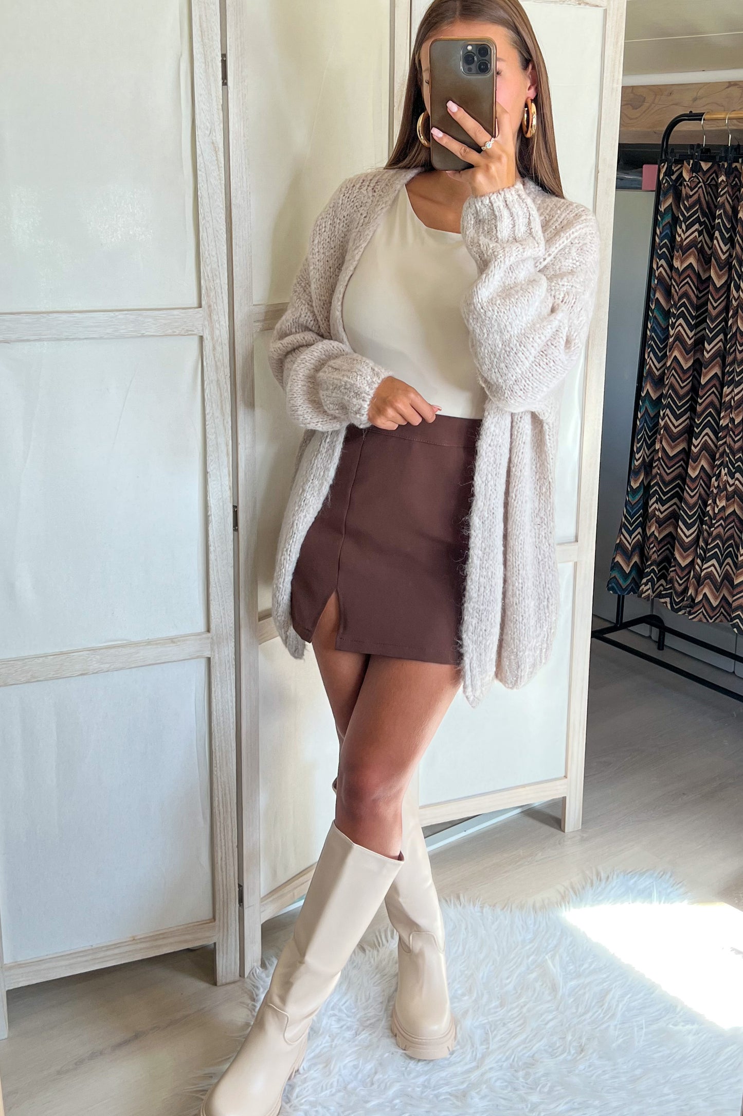 Bottes hautes beiges