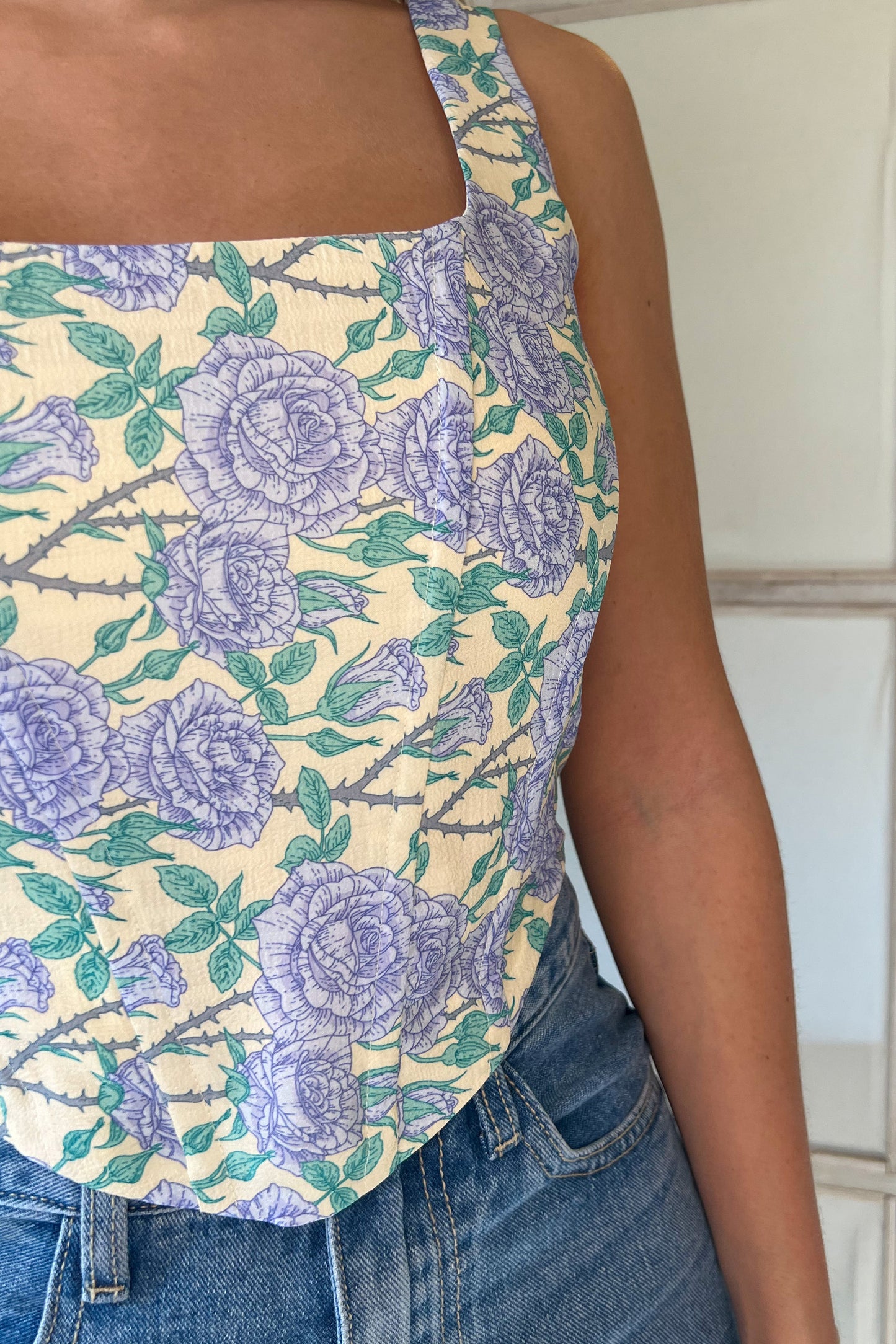 Top SUZANNE beige/bleu