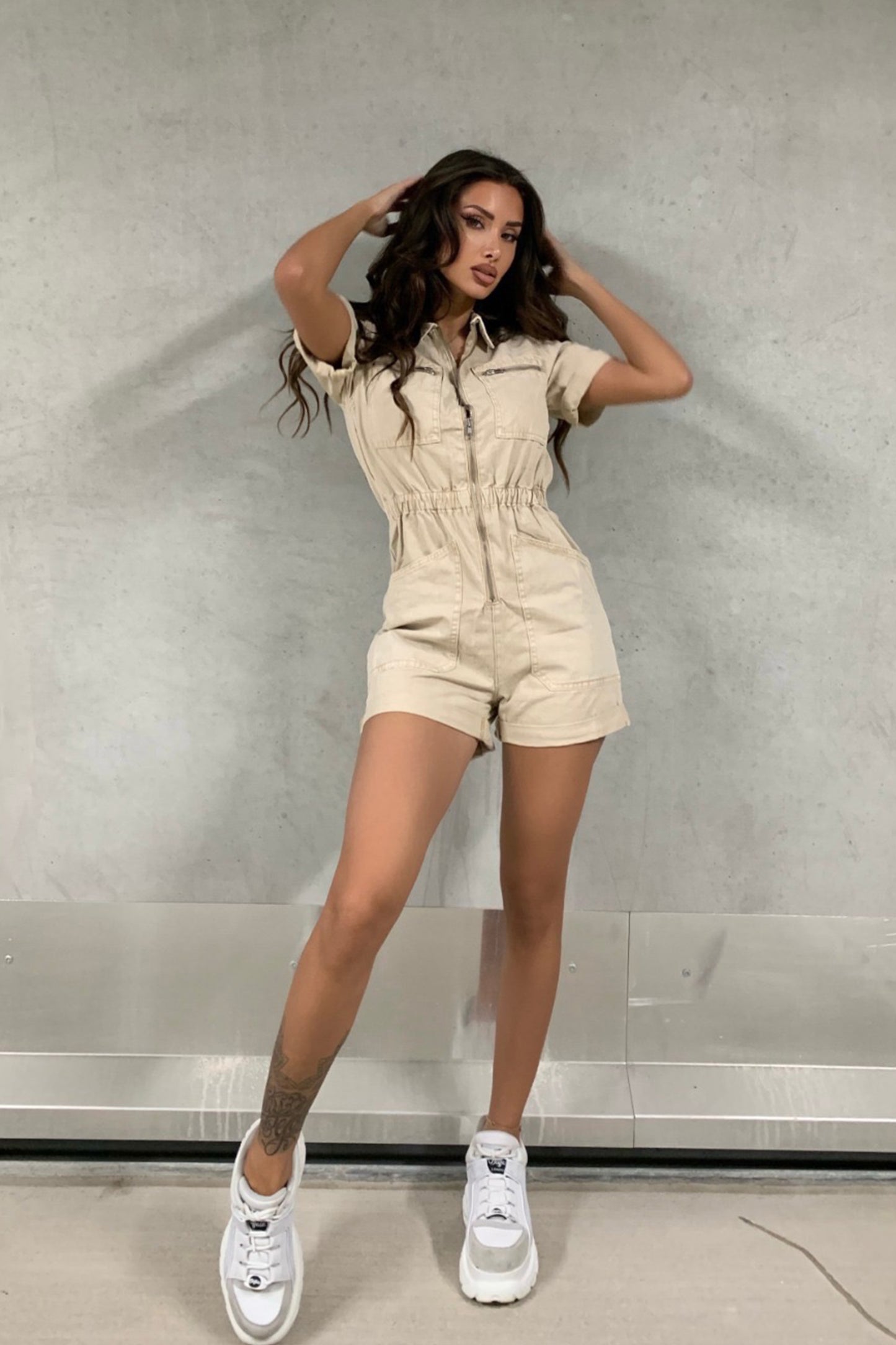 Combi-short Laura beige