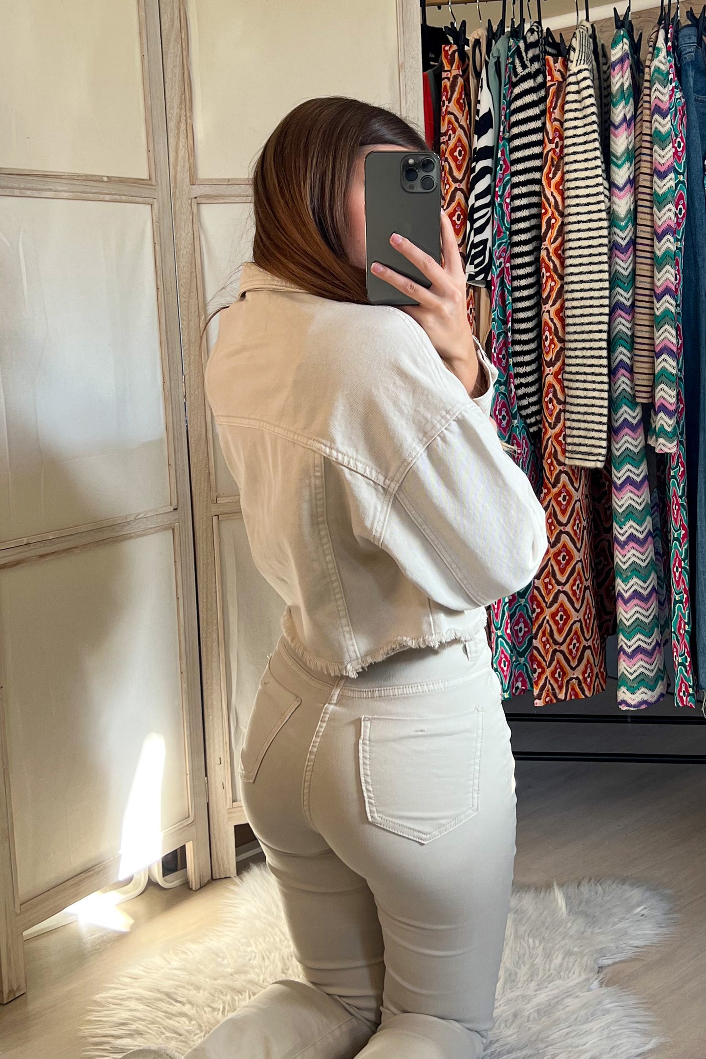 Veste en jeans BEIGE