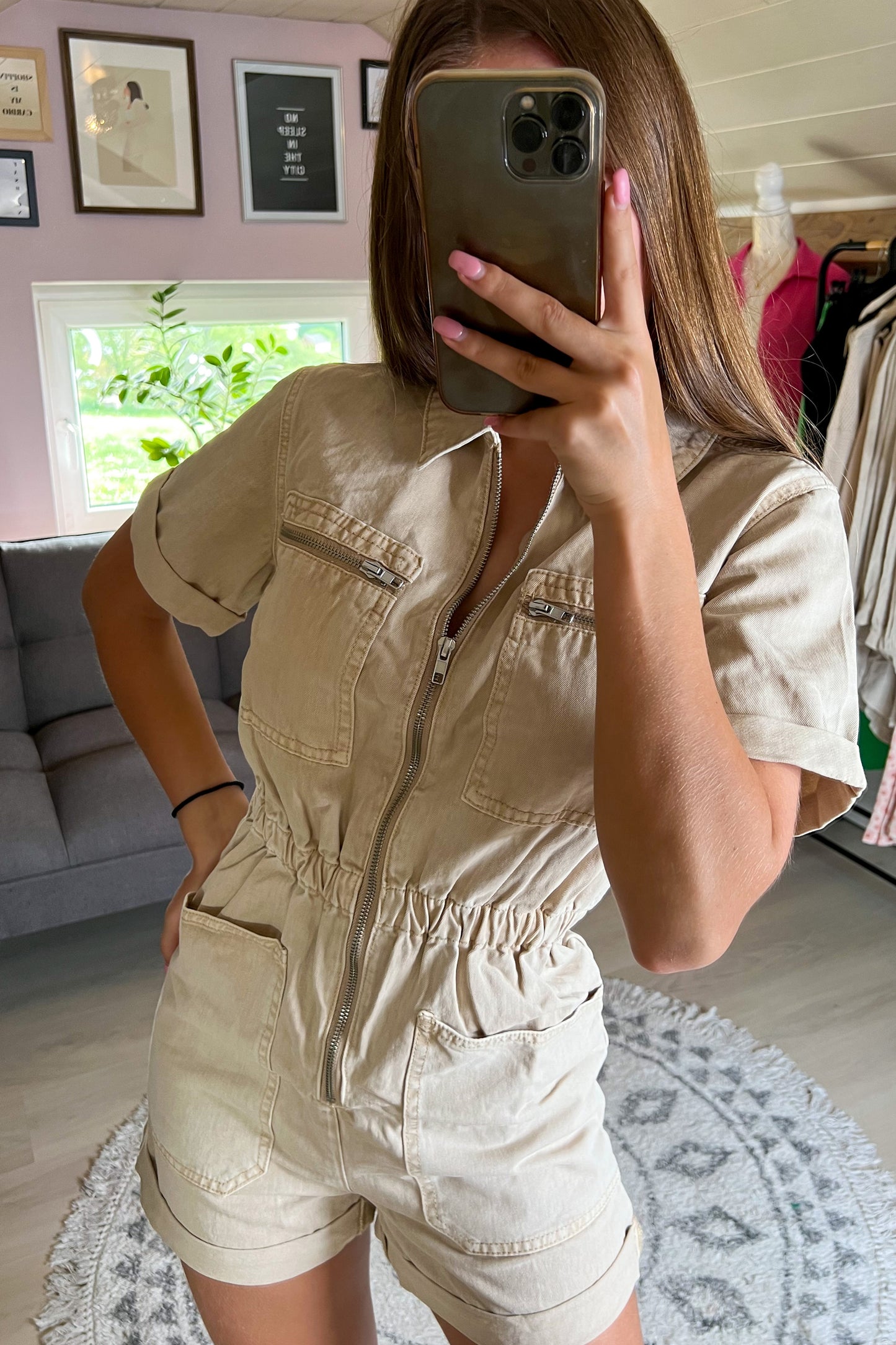 Combi-short Laura beige